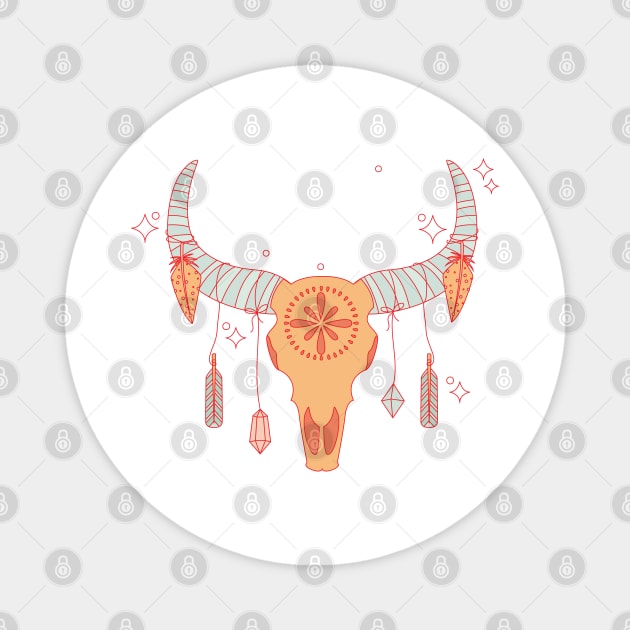 Boho Design Skull Magnet by Dynamic Design